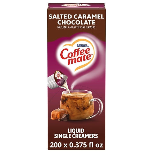 NESTLE COFFEE-MATE Coffee Creamer Salted Caramel Chocolate Flavor, Liquid Creamer Singles,0.375 fl