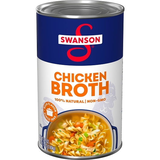 SWANSON CLEAR CHICKEN BROTH, 12 - 49.5 OZ