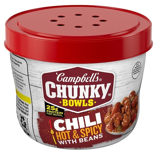 CAMPBELL'S CHUNKY HOT & SPICY CHILI WITH BEANS, 8 - 15.25 OZ