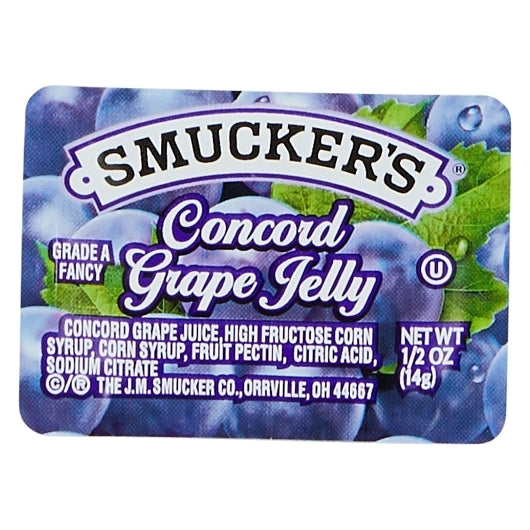 SMUCKER .5 OUNCE GRAPE JELLY PLASTIC 400 COUNT