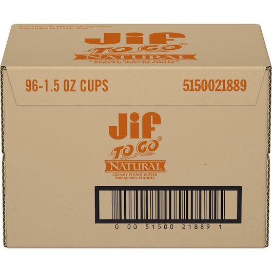 JIF 96 COUNT NATURAL PEANUT BUTTER TO GO