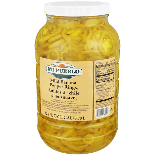 MI PUEBLO 1 GAL MILD BANANA PEPPER RINGS-CASEOF 4