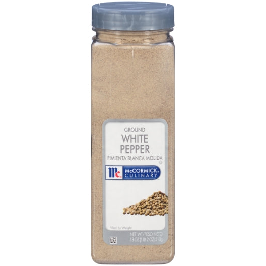 MCCORMICK CULINARY GROUND WHITE PEPPER 18 OZ