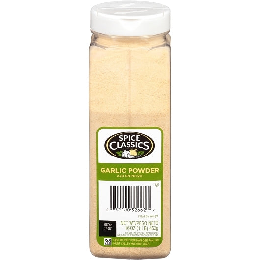 Spice Classics Garlic Powder, 16 oz (Case of 6)