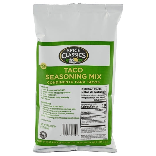 Spice Classics Taco Seasoning Mix, 9 oz (Caseof 6)