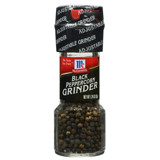 McCormick Culinary Black Peppercorn Grinder, 1.24 oz (Case of 36)