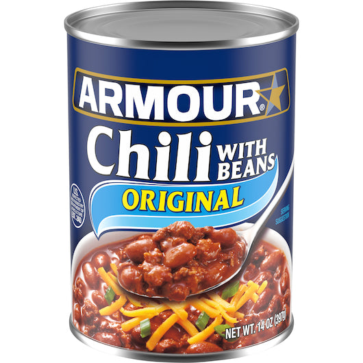 Armour Star Chili with Beans, Canned Food, 12- 14 OZ Cans