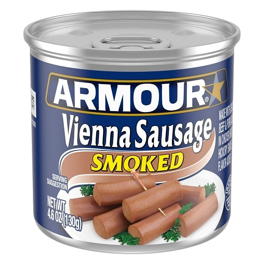 Armour Star Vienna Sausage, Smoked, Canned Sausage, 4.6 OZ (Pack of 24)