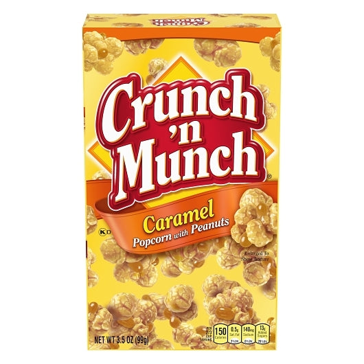 CRUNCH 'N MUNCH Caramel Popcorn with Peanuts,3.5 oz. (Pack of 12)