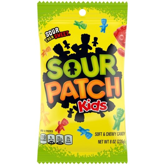 SOUR PATCH KIDS ASSORTED FAT FREE SOFT CANDY 8 OZ x 12