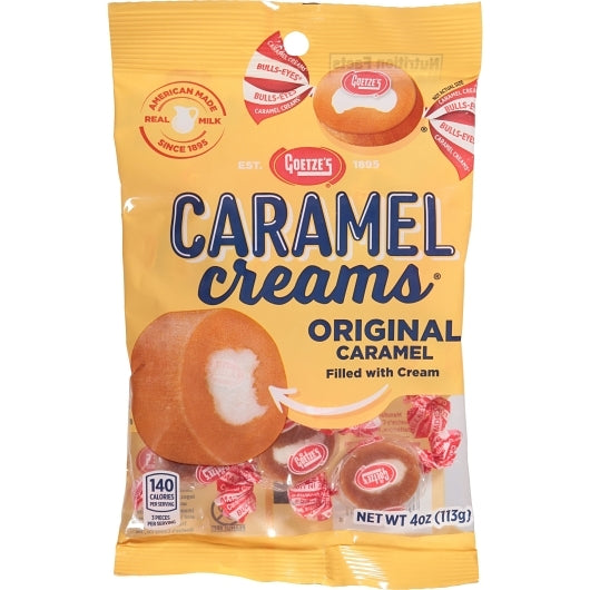 GOETZE CANDY CARAMEL CREAMS PEG BAG, 12 - 4 OZ