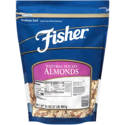 3 PACK OF 2 POUND FISHER NATURAL SLICED ALMONDS
