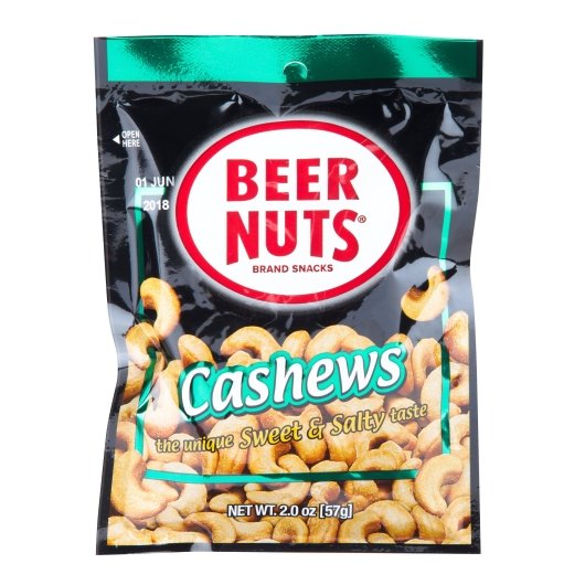 BEER NUTS Midsize Cashew Bag 2 ounce Caddy
