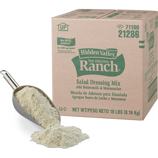 HIDDEN VALLEY NO MSG BUTTERMILK RANCH MIX DRESSING BULK, 1 - 18 LB