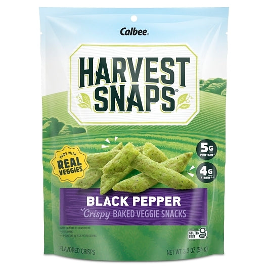 HARVEST SNAPS GREEN PEA BLACK PEPPER SNACK CRISPS, 12 - 3.3 OZ