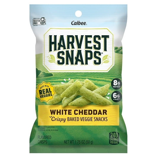 HARVEST SNAPS GREEN PEA SNACK CRISPS WHITE CHEDDAR CADDY, 8 - 1.75 OZ