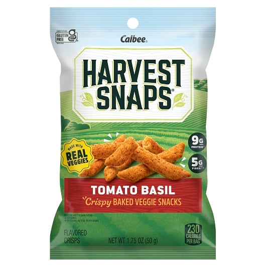 HARVEST SNAPS GREEN PEA SNACK CRISPS TOMATO BASIL CADDY, 8 - 1.75 OZ