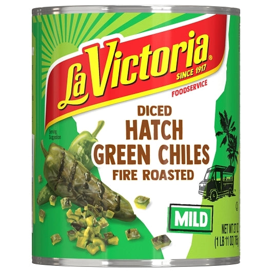 LA VICTORIA Fire-Roasted Diced Hatch Green Chiles Mild 12-Pack, 20.25 LB, [Alternate ID 7 7702]