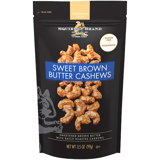 SQUIRREL BRAND SWEET BROWN BUTTER CASHEWS, PACK OF 6