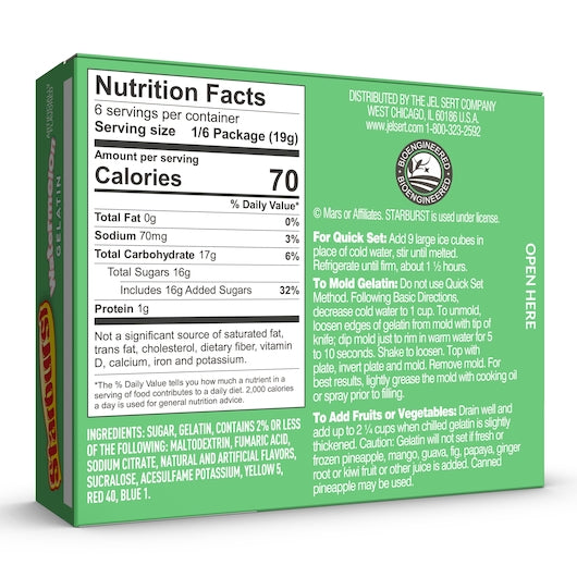 STARBURST WATERMELON FLAVORED GELATIN MIX, 12- 3.94 OZ