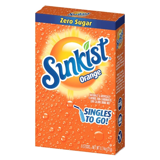 SUNKIST ORANGE DRINK MIX SINGLES TO GO, 12 - 6 CNT