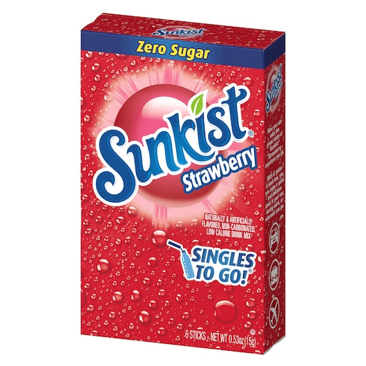 SUNKIST STRAWBERRY DRINK MIX SINGLES TO GO, 12 - 6 CNT