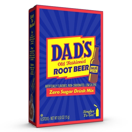 DAD'S OLD FASHIONED ROOT BEER ZERO SUGAR DRINK MIX SINGLES TO GO, 12 - 6 CNT