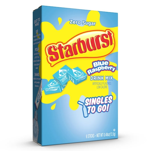 STARBURST BLUE RASPBERRY DRINK MIX SINGLES TOGO, 12 - 0.48 OZ