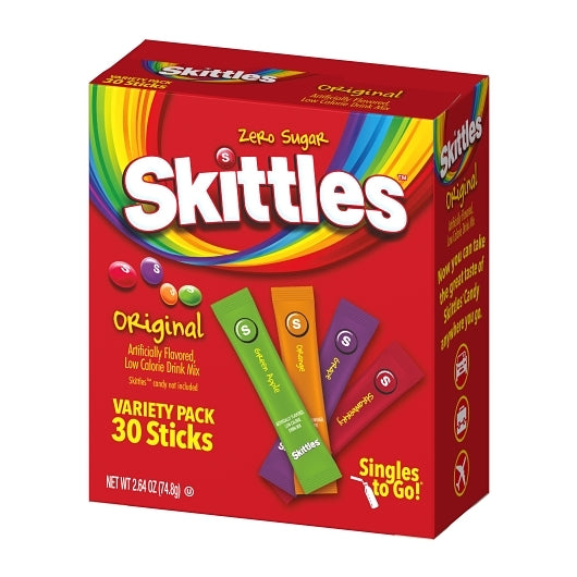 SKITTLES ORIGINAL SINGLES TO GO VARIETY PACK CASE, 6 - 2.64 OZ