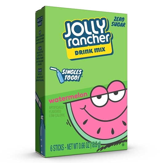 JOLLY RANCHER WATERMELON LOW CALORIE DRINK MIX SINGLES TO GO, 12 - 6  CNT