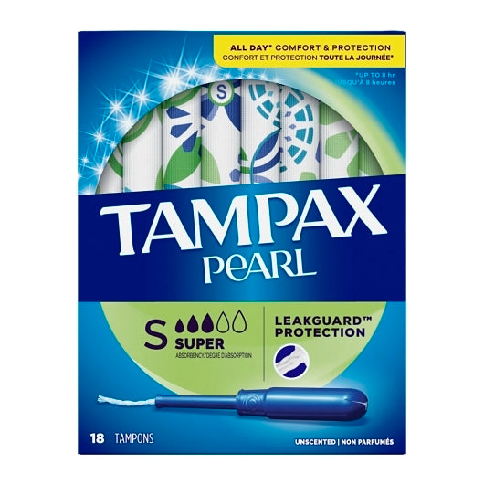 TAMPAX PEARL SUPER UNSCENTED TAMPONS WITH INNERS, 4 - 3 - 18 CNT