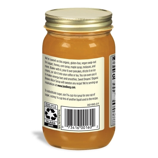 LUNDBERG FAMILY FARMS ORGANIC BROWN RICE SYRUP JAR, 12 - 21 OZ