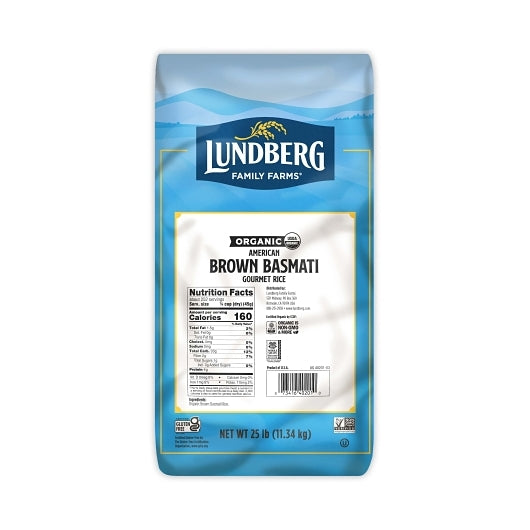 LUNDBERG FAMILY FARMS ORGANIC AMERICAN BROWN BASMATI RICE, 1 - 25  LB