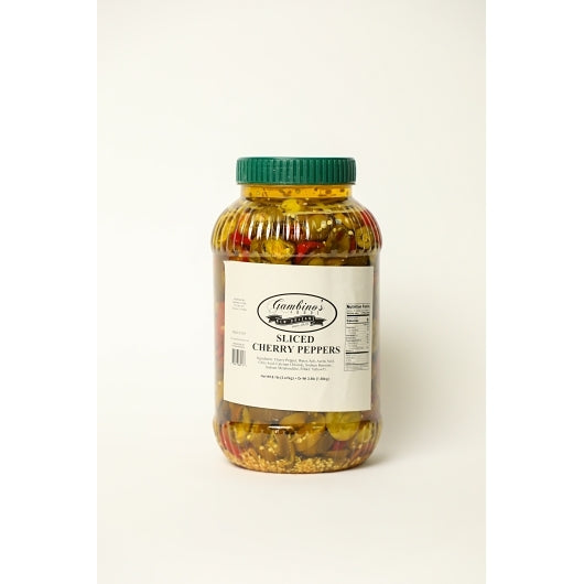 GAMBINOS HOT SLICED CHERRY PEPPER, 2 - 1 GA