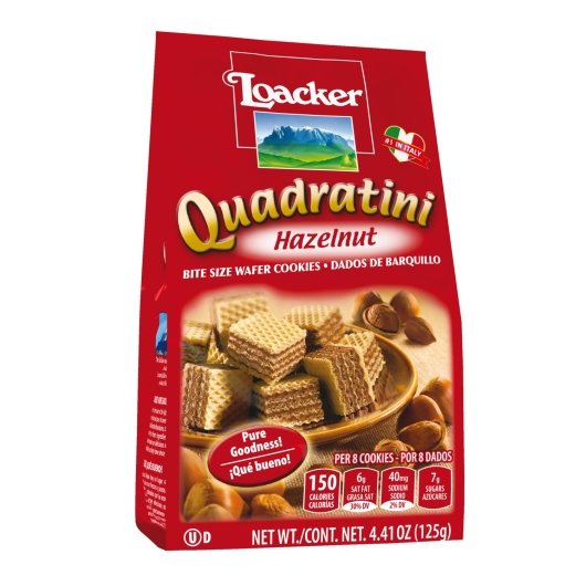 LOACKER QUADRATINI HAZELNUT, 6 - 4.41 OZ
