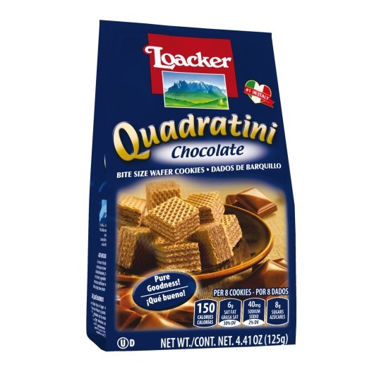 LOACKER QUADRATINI CHOCOLATE, 6 - 4.41 OZ