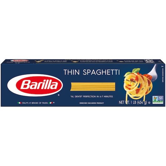 Thin Spaghetti Barilla 16oz 20 Pack USA