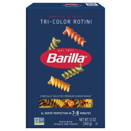 Tri-Color Rotini Barilla 12oz 16 Pack USA