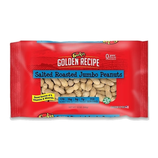 GURLEY'S GOLDEN RECIPE PEANUT JUMBO SALTED INSHELL, 12 - 12 OZ