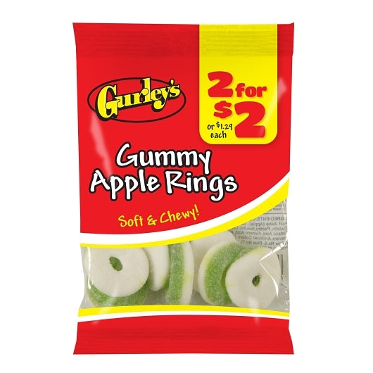 GURLEY'S APPLE RINGS GUMMY CANDY, 1