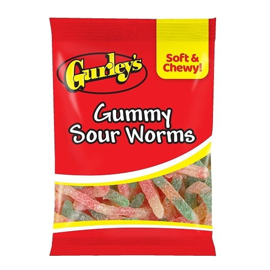 GURLEY'S SOUR GUMMY WORMS, 12 - 4.5 OZ
