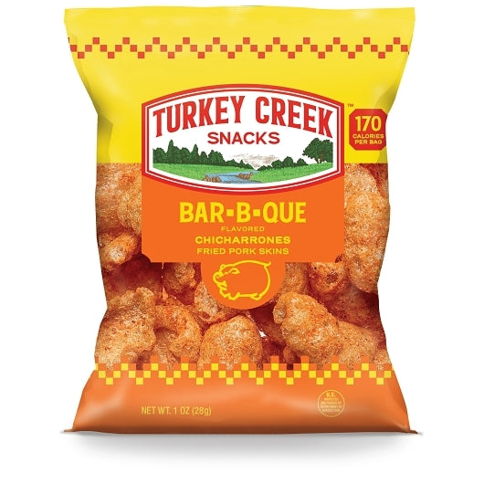TURKEY CREEK BOX OF BBQ PORK SKINS, 48 - 1 OZ