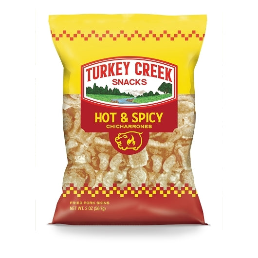 TURKEY CREEK BOX OF HOT PORK SKINS, 12 - 2 OZ