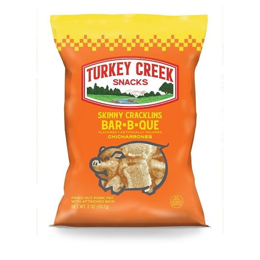 TURKEY CREEK BOX OF BBQ SKINNY CRACKLINS, 12 - 2 OZ