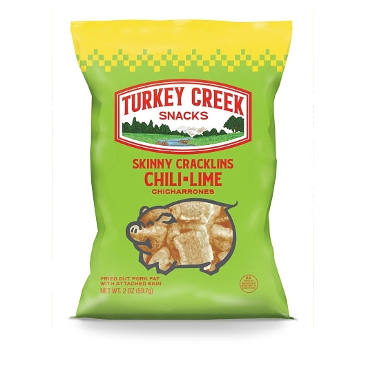 TURKEY CREEK BOX OF SKINNY CHILI LIME CRACKLINS, 12 - 2 OZ