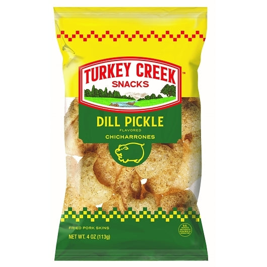 TURKEY CREEK DILL PICKLE PORK RINDS, 12 - 4 OZ