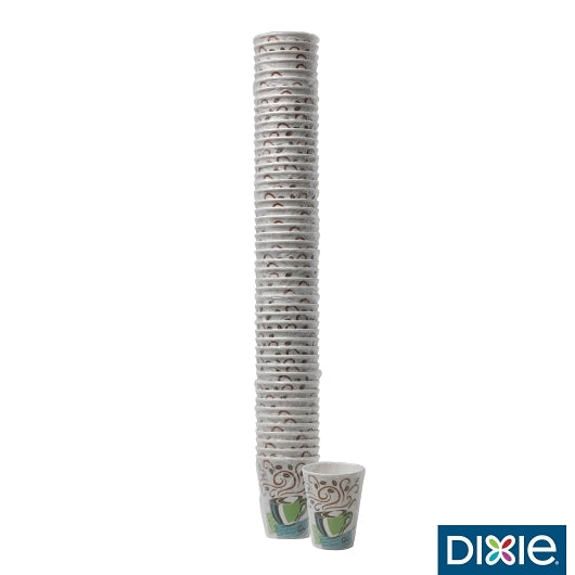 DIXIE(R) PERFECTOUCH(R) 8 OUNCE INSULATED WRAPPED PAPER HOT COFFEE CUPS, 20 PACKS / 50 COUNT PER PAC