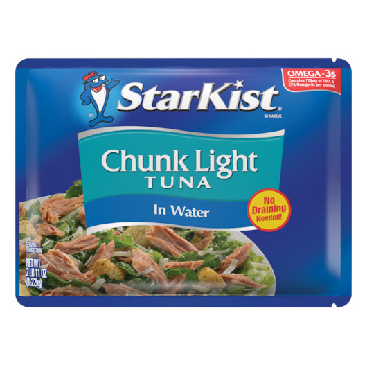 STARKIST CHUNK LIGHT TUNA IN WATER SOURCED & PACKED IN USA, 6 - 43 OZ