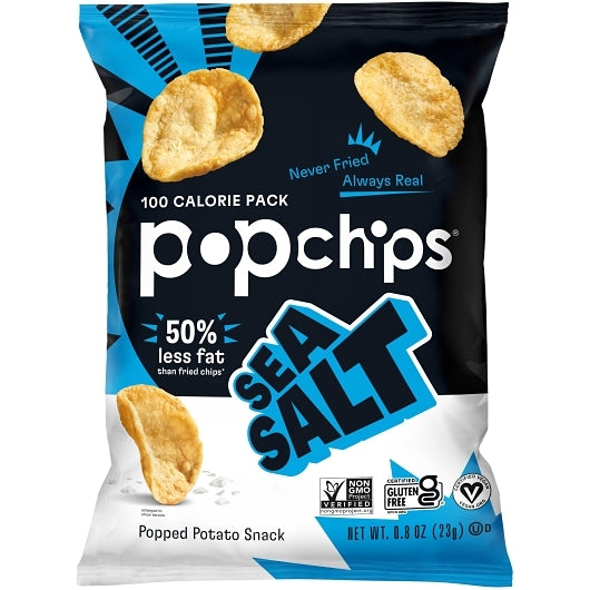 popchips Sea Salt Potato Chip Snack 0.8oz - 24pk Case