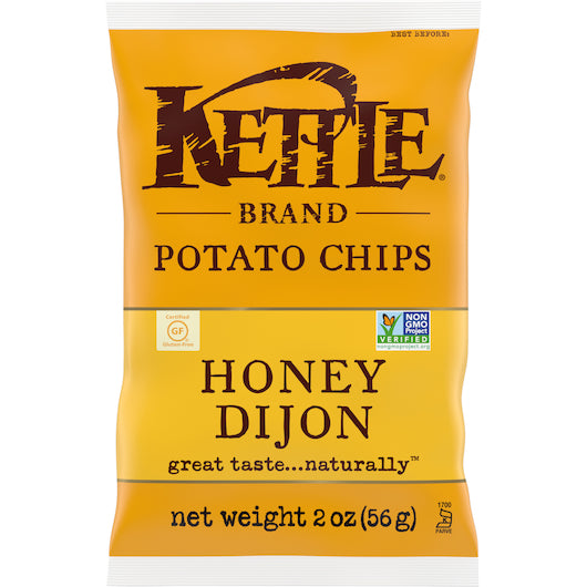 Kettle Brand Potato Chips, Honey Dijon KettleChips, Snack Bag, 2 Oz
